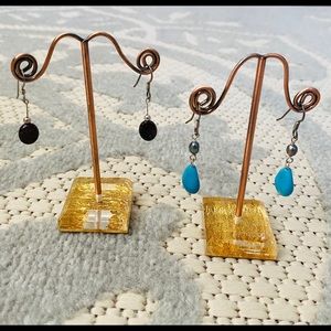 Handmade gemstone earrings in garnet and sodalite